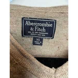 Abercrombie & Fitch Sweater Womens Size XS Speckled Pullover V-Neck Embroid Logo
